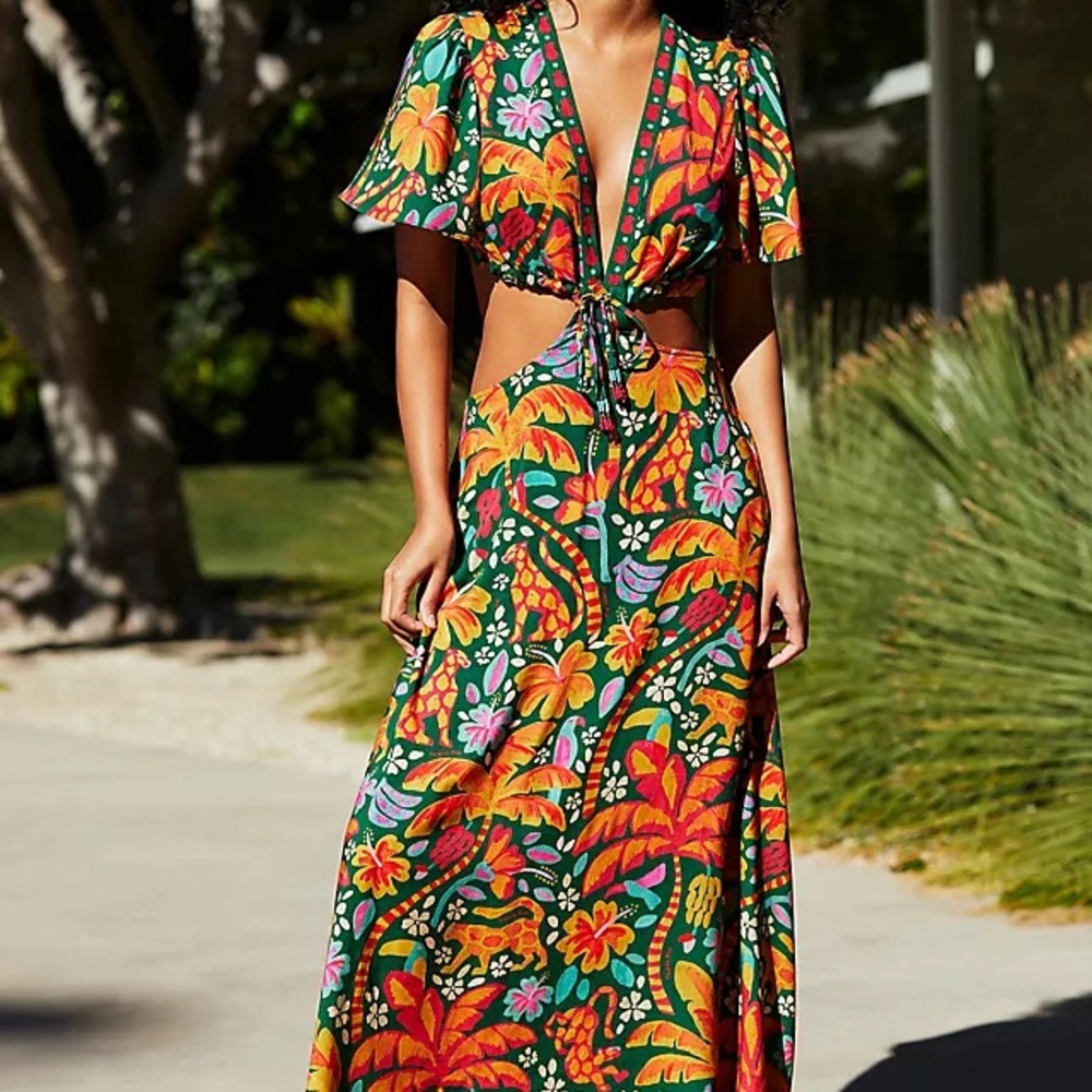 FARM Rio Colorful Floral Maxi Dress